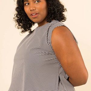 Wayre Shift & Snap Tank in Black and White Gingham Plaid